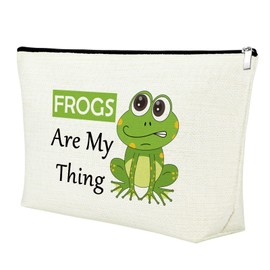 Mxrymvu Funny Frog Cosmetic Makeup Bag Animal Frogs Lover Gift Cute Frog Gift for Women Friend Sister Frog Themed Gifts Graduation Gifts for Daughter Birthday Christmas Gift Ideas Travel Makeup Pouch