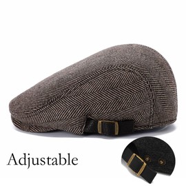 SAKTHIVEL Mens Flat Cap Newsboy Tweed Cap Adjustable Beret Irish Gatsby Cabbie Hat