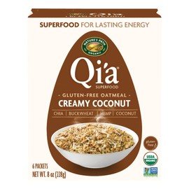 Nature's Path Organic Qi'a Creamy Coconut Instant Oatmeal, 8 oz (Pack of 6), Gluten Free, Non-GMO