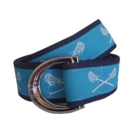 Carolina Blue Lacrosse Ribbon D-Ring Belt Brass D-Ring 34 Light Blue