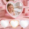 Taolivingmart Pink Heart LED Makeup Mirror Kids USB Foldable Travel