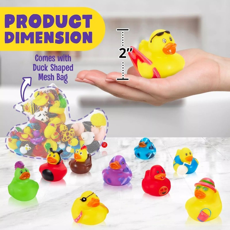 Playbees Assortment Rubber Duck Toy Duckies - 25 Pack -