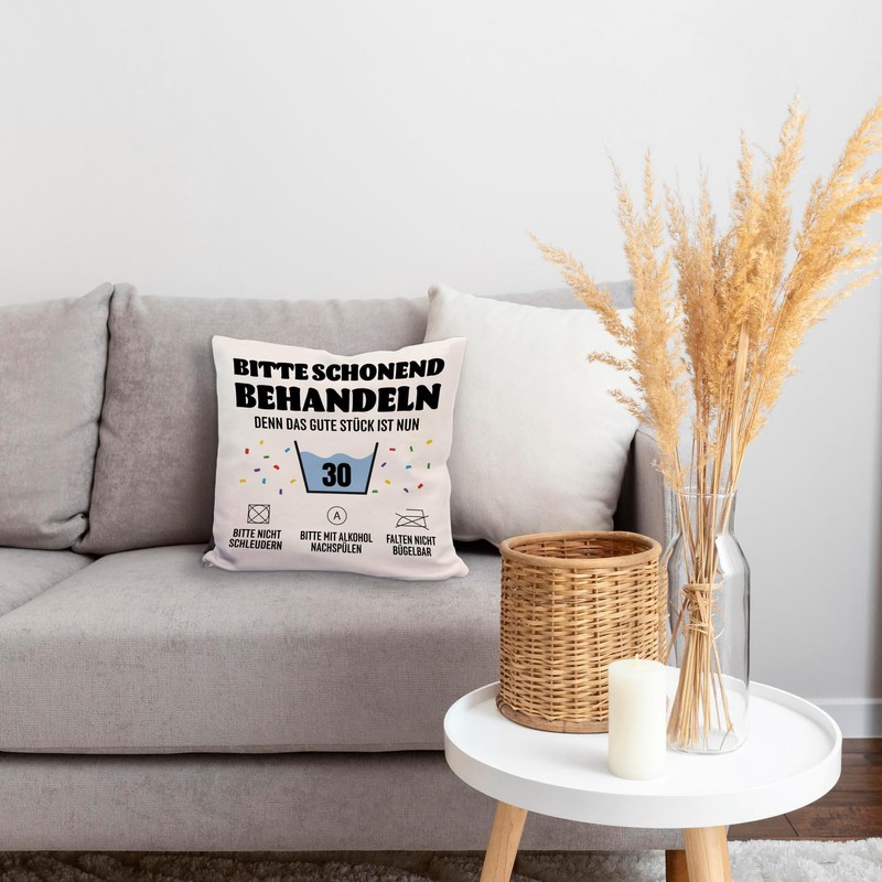 speecheese Please treat gently, 30th birthday pillow, birthday pillow for