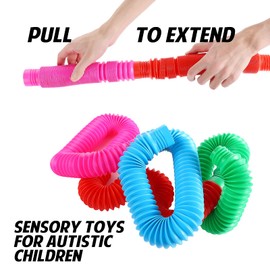 Milaloko 4 Pieces Colourful Stretch XL Pop Tubes Sensory Fidget Toy