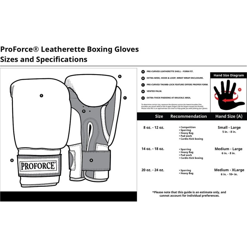 ProForce Leatherette Fitness Boxing Gloves for Cardio Fitness Workouts -