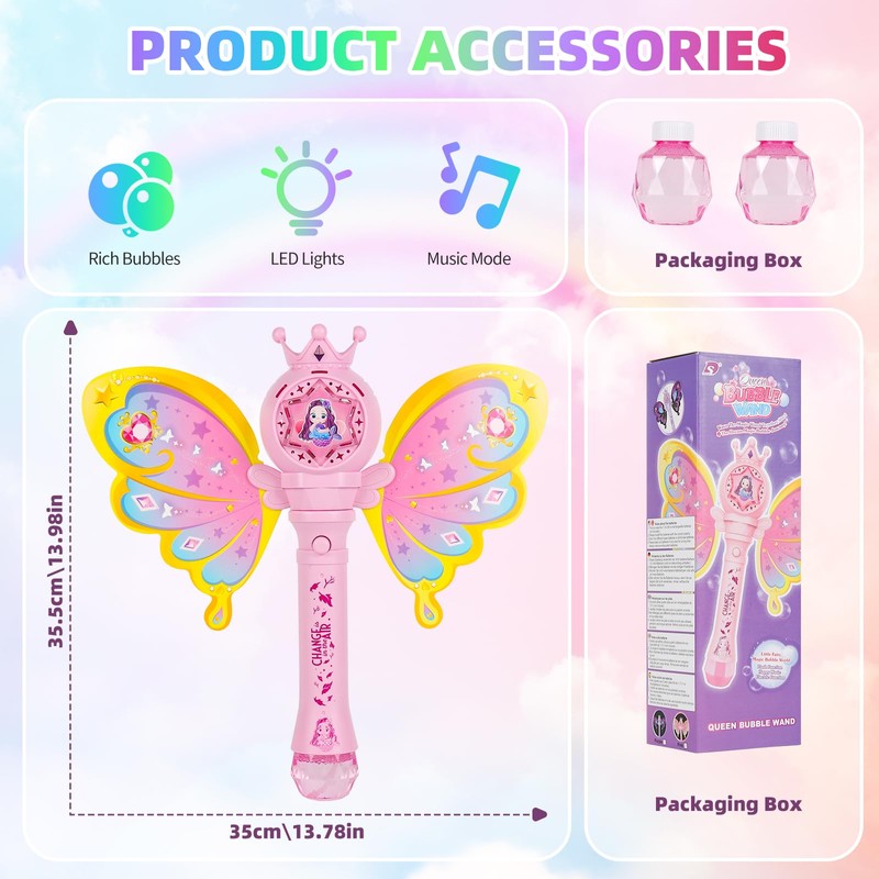 Weinsamkeit Bubble Machine with Light Music for 3-8 Years Children,