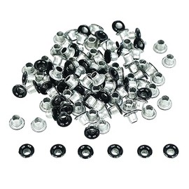 FoRapid 3mm/1/8" Aluminum Quicklet Eyelets-Scrapbooking/Birthday Wedding Baby Greeting Holiday Card/Paper Craft/Luggage Cruise Tag/DIY Album/Clothing etc-200 PCS (Black)