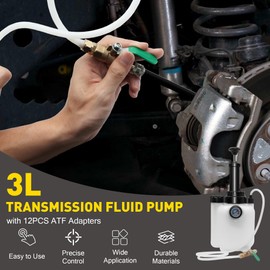 ZOSANY 3L Transmission Fluid Pump, Manual Transmission Fluid Transfer Pump with 12PCS ATF Adapters, Fluid Transfer Pump with Pressure Gauge, Automotive Transmission Dispenser Pump Tool
