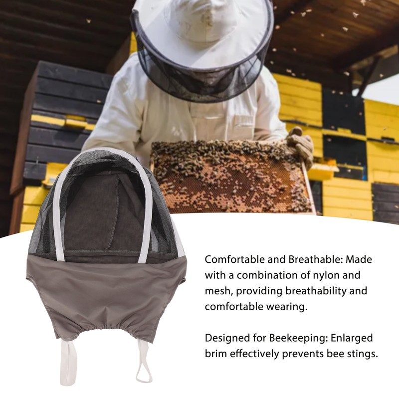 Beekeeping Veil Hat Head Protection Mesh Cap Nylon Breathable Sun