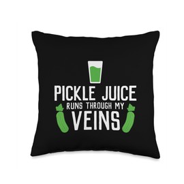 Funny Pickle Lover's Delight Vegetable Humor Pickle Juice Throw Pillow
