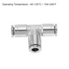 QUARKZMAN 1/4" OD Tee Push to Connect Pipe Fittings Nickel