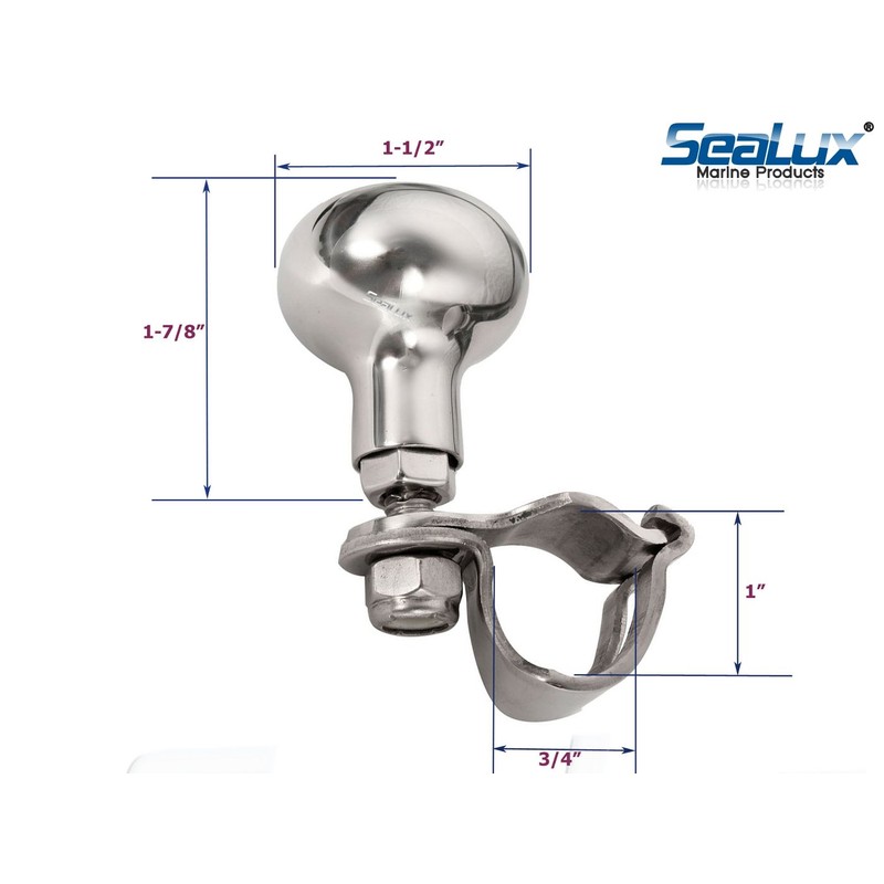 SeaLux Marine Boat Steering Wheel Turning/Control Knob/Suicide Knob -1-1/2" Grip