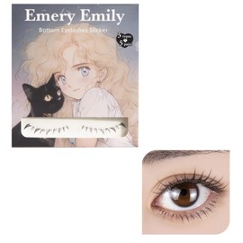 Emery Emily Bottom Eyelash Seals, 5 Types, 25 Pairs Lower False Eyelashes, Just Wet & Stick Eyelashes, Eye Makeup