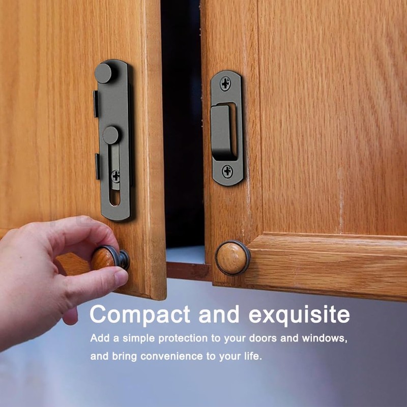2PCS Barn Door Lock, 180 Degree Flip Sliding Barn Door