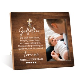 Godfather Appreciation Photo Frame - Wooden Tabletop Picture Frame - New Announcement Gifts - Thank You & Birthday Gifts - 8.5" x 6.5"