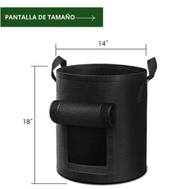 Ukipos Set de 5 Bolsas de Cultivo de Papas de 10 Galones, Macetas de Tela Gruesa para Tomate, Verduras y Frutas, Bolsa para Plantar Papas con Mango Reforzado, Huerto en Casa