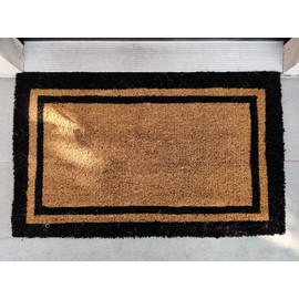 Black Border Coco Coir Doormat - Heavy Duty Doormats - 22" X 36"