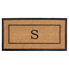Calloway Mills AZ101632448S Maxen Monogram Doormat, 24" x 48", Natural/Black, Letter S