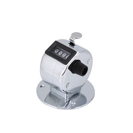 Mechanical Hand Counter, Portable Metal Counter, 4-Digit Click Counter, Manual Mechanical Mini Counter with Floor Mount, for Counting Goods or Counting People for Sports Games