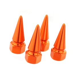 Lunsom Valve Stem Caps Cone Shape Valves Hole Cover Accessories Fit Most Vehicle Motorcycle (4PCs Orange)