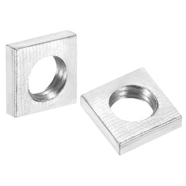 sourcing map 10Pcs M5x8mmx2mm Square Nuts, Carbon Steel Zinc Plated Coarse Thread Square Nuts Fasteners for Home Repairs and Professional Engineering, Silver
