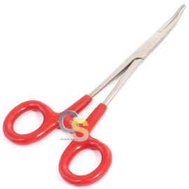G.S Mosquito Forceps Curved 5" RED DEP