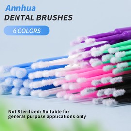 Annhua 400 cepillos desechables para microhisopos, aplicadores de microbrocha Latisse, cepillos dentales para extensión de pestañas, orales y dentales, color blanco