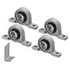 sourcing map 4pcs KP002 Flanged Pillow Block Bearings 15mm Bore,