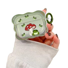 LALAPOPO Compatible with Airpods 3rd Generation Case Frog, Cute Case with Keychain for Women Girls Kids Clear Thin Soft Silicone Kawaii Cartoon Protective Cover for Airpods 3 Gen Charging Case