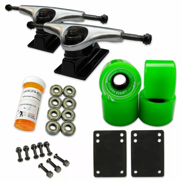 Yocaher HD5 Longboard Combo - 2-Tone Polished trucks W/ 62mm