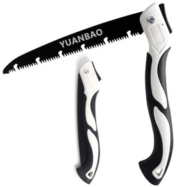 YUANBAO Folding Saw, 7" Long Blade Hand Saw, Pruning Saw with 3-Side Razor Teeth and Removal Tank, Handsaw for Wood Working, Camping, Gardening and Carpentry