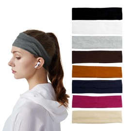 Haarband Damen,Stirnband Damen Sport,Stirnband Dünn Schweißband Stirn Haarband Damen Sommer Stirnband Damen Schwarz Yoga Fitness Headbands (Blue,Khaki,red,Yellowish, one Size)