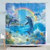 Accnicc Dolphin Shower Curtain Ocean Funny Rainbow Dolphins Shower Curtains