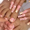 EternalClassic Pink French Tip Press on Nails Long Square Press