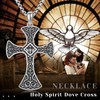 Midir&Etain Cross Necklace for Women Men Sterling Silver Holy Spirit