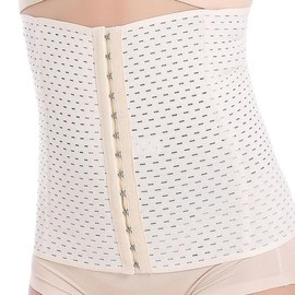 Everbellus Breathable Latex Corset Training Waist Cincher for Women Beige Small