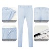Seersucker Slim Suits Men Formal Summer Beach Wedding Grooms 2