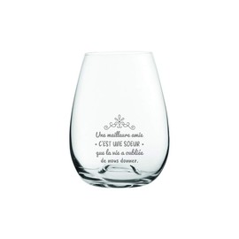 Verre gravé - Meilleure amie (SŒUR) - Verre sans pied 16oz