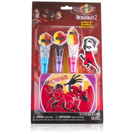 TownleyGirl Girl The Incredibles Sparkly Lip Set For Girls 3 pack with Decorative Tin Red 6"