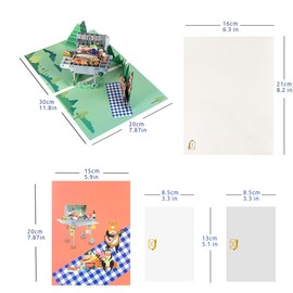 CNLITIHEKA BBQ Grill Father's Day Card, Happy Fathers Day Card, Fathers Day Pop Up Card, Pop Up Birthday Card for Dad, Husband, Brother, Boss, Men