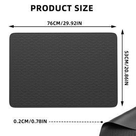 PWGHWG Silikon Herdabdeckplatte, 76 × 53 cm Herdplattenabdeckung für Elektroherd, Kratzfest Hitzebeständige Silikonherdabdeckung, Abtropfmatte für Küchentheke (Schwarz)