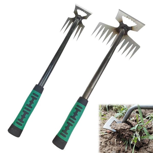 IXYHKB 2 Stück Gartenarbeit Hand Unkrautstecher, 6 Zähne und 11