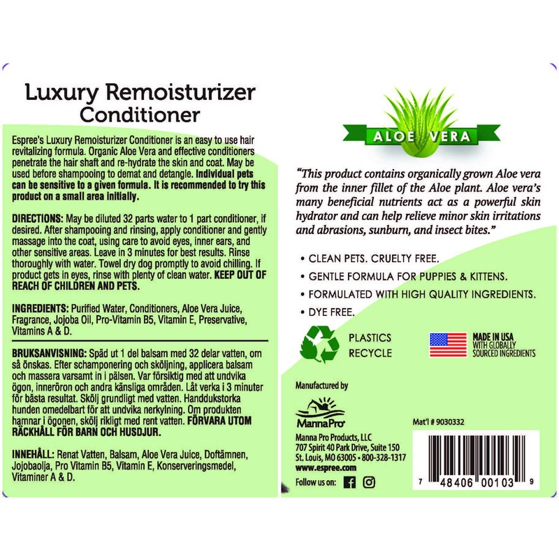 Espree Animal Products Luxury Remoisturizer, 20 oz (591 ml)