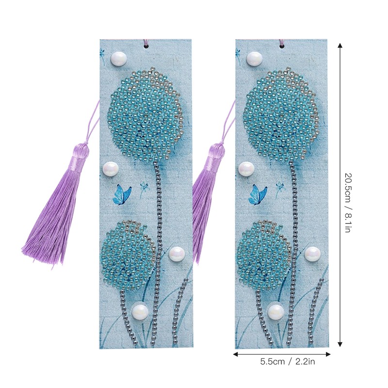2 Sets Diamond Painting Kit 5D Students DIY Bookmark Dandelion