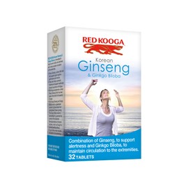 Red Kooga Korean Ginseng and Ginkgo Biloba - Pack of 32 Tablets