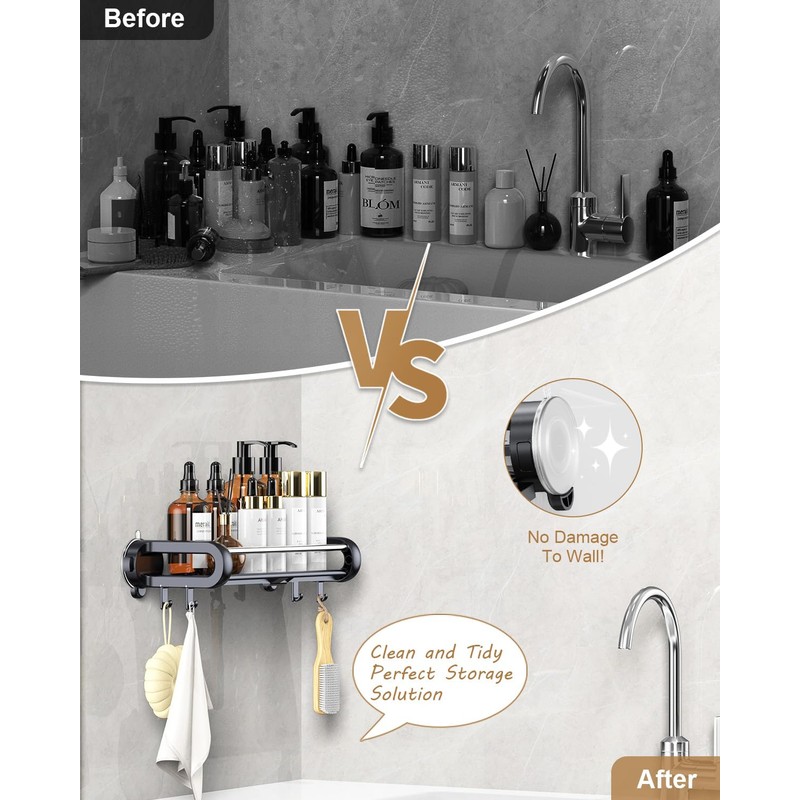 JOTPE Suction Cup Shower Shelf, 5 Pack Powerful Suction Cup