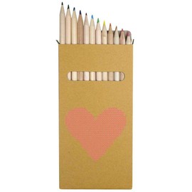 Azeeda 12 x 'Knitted Heart' Long 178mm Coloured Pencils/Pencil Set (PE00067537)