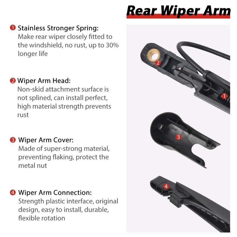 15277756 Replacement for GMC Yukon 2007-2014 Rear Windshield Back Wiper