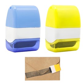 Pack of 2 Data Protection Roll Stamps, Addresses Blackening, Data Protection Stamp, Identity Theft Prevention Roll Stamp, for Privacy, Protects Your ID and Confidential Data