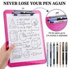 Pink Glitter Clear Clipboard,Cute Nursing Clip Boards with Pen Holder